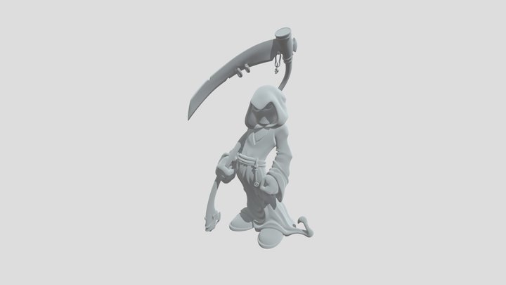 Hooded Grim Reaper 3D Model