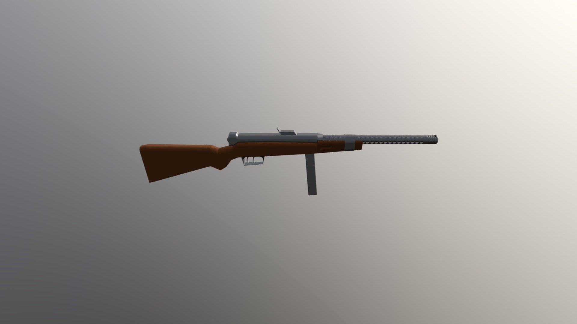 WWII Gun - Low Poly