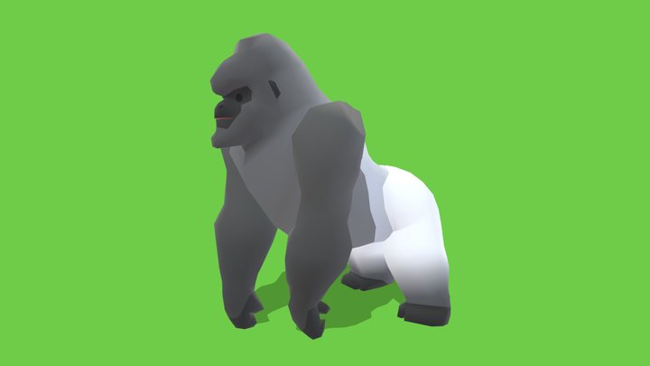Gorilla - Animated Low Poly – Free 3D Model STL