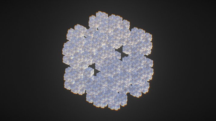 3D Snowflake Fractal + Python generator script 3D Model