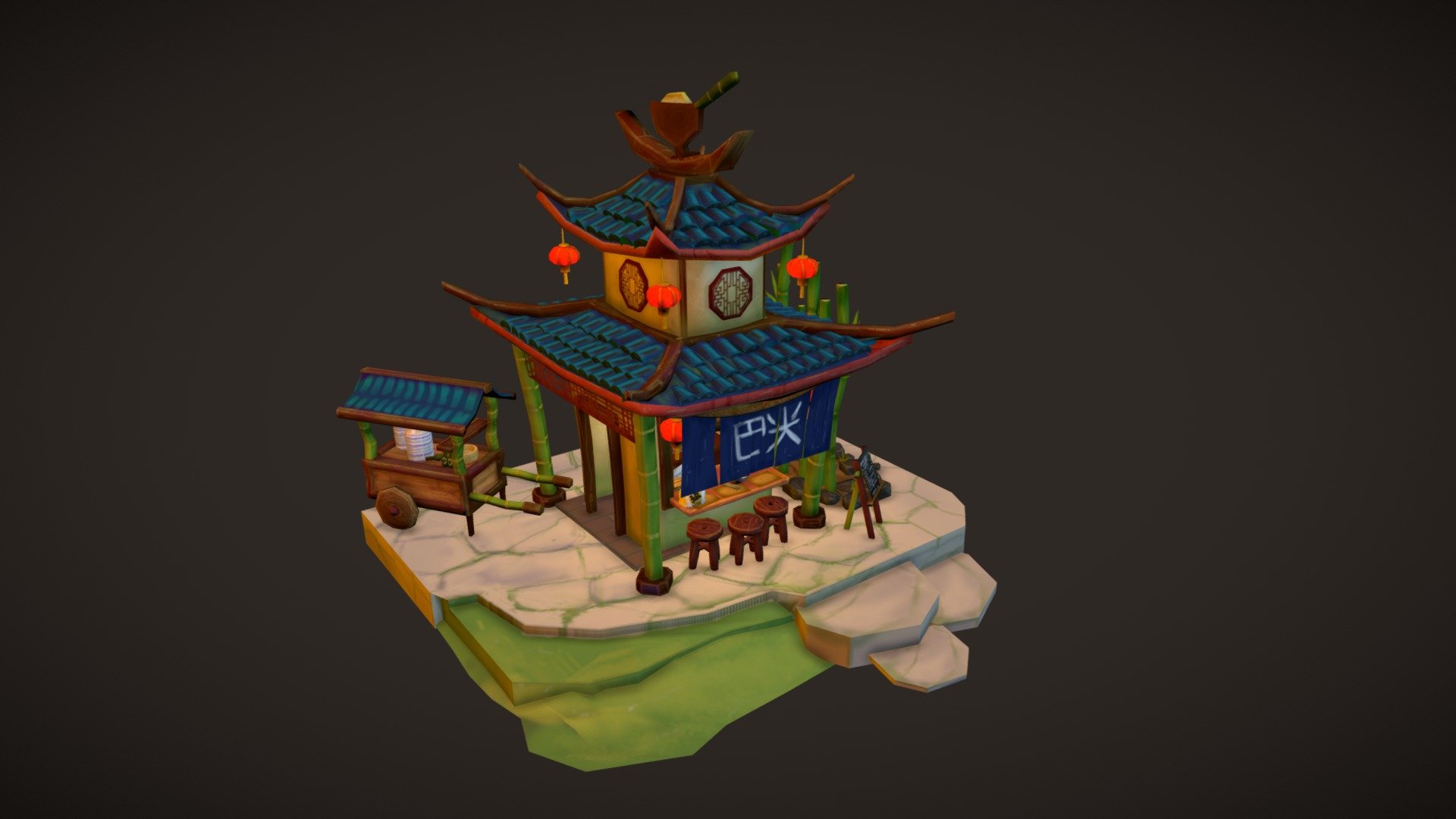 DAE Villages Chinese Noodle Shop 3D model by Tri (zirtul) [8b5d578
