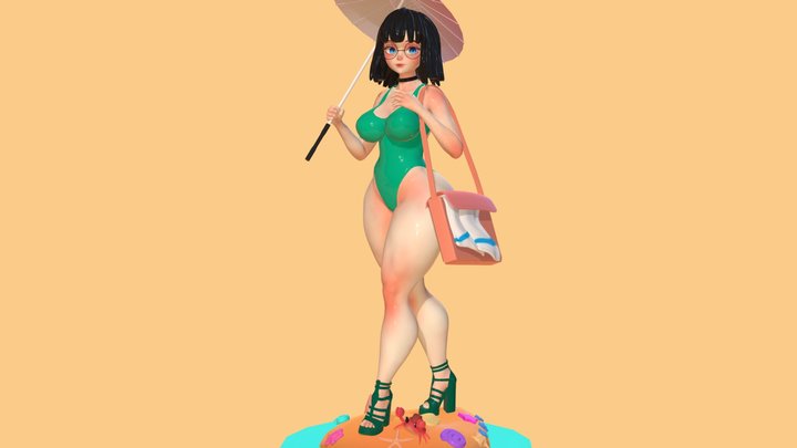 Layla OC Beach Outfit 3D Model