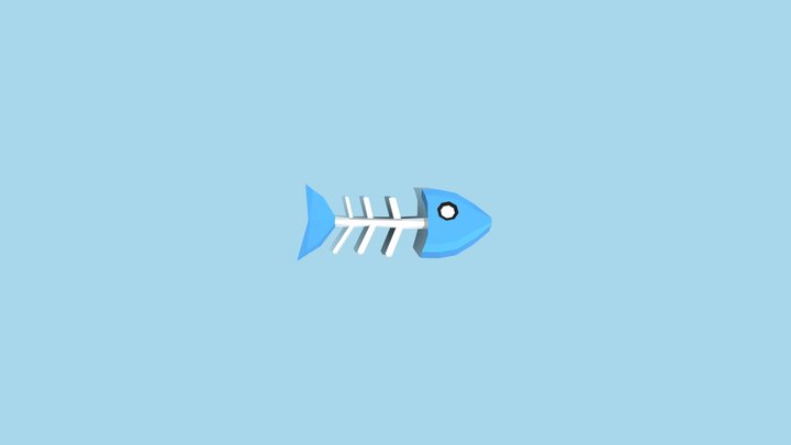 Fish Bones Trash 3D Model