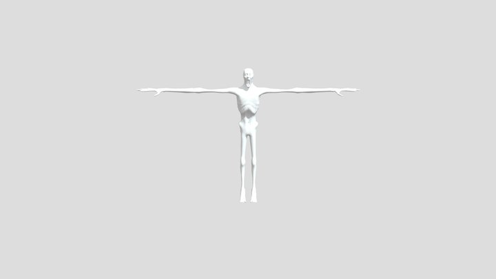 SCP-096 Advanced rig for blender 3D Model