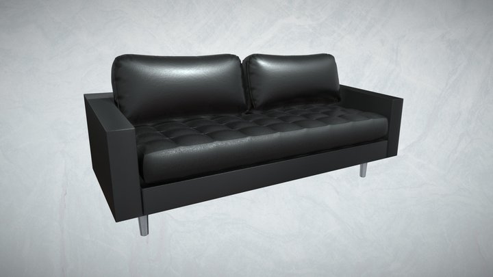 Modern Leather Sofa Couch 3D Model