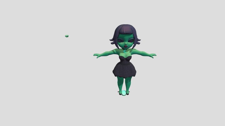Stylized Witch Girl Character 3D Model