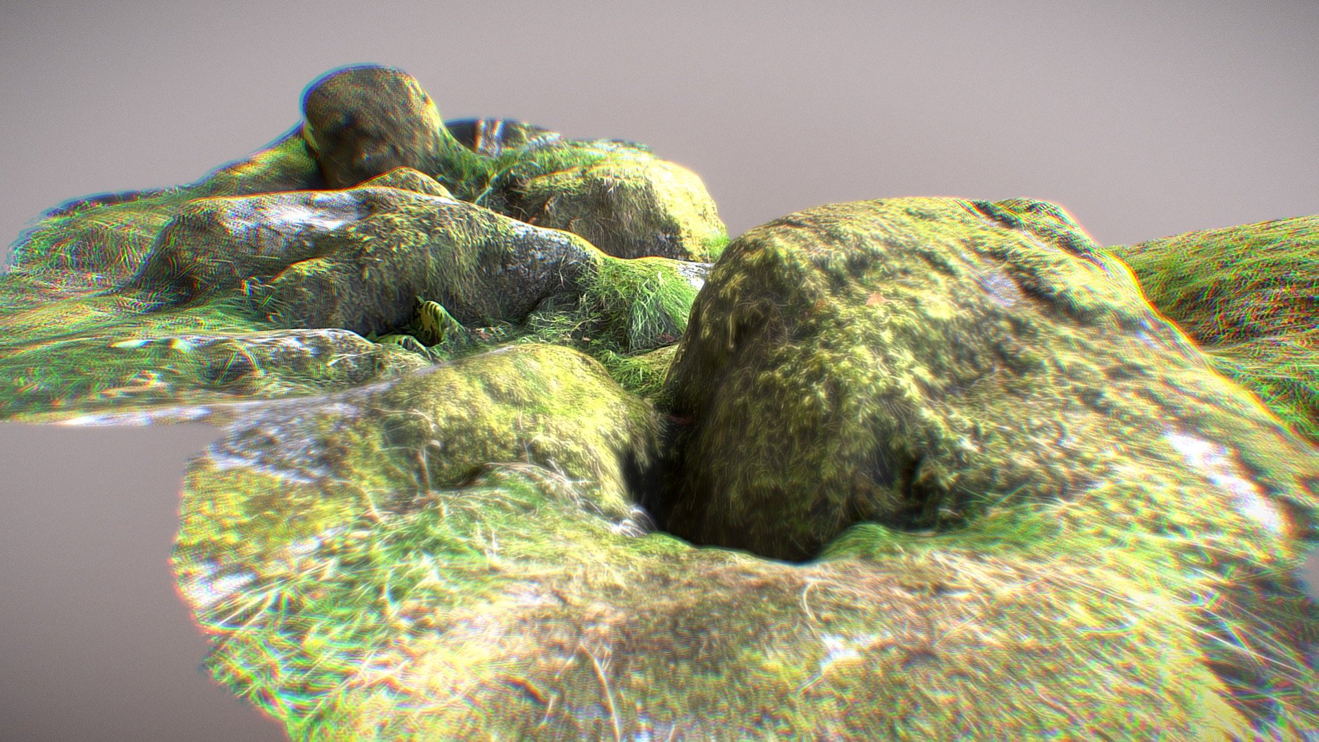 Mossy boulders