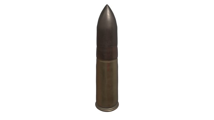 World War 1 37 mm Artillery Shell 3D Model