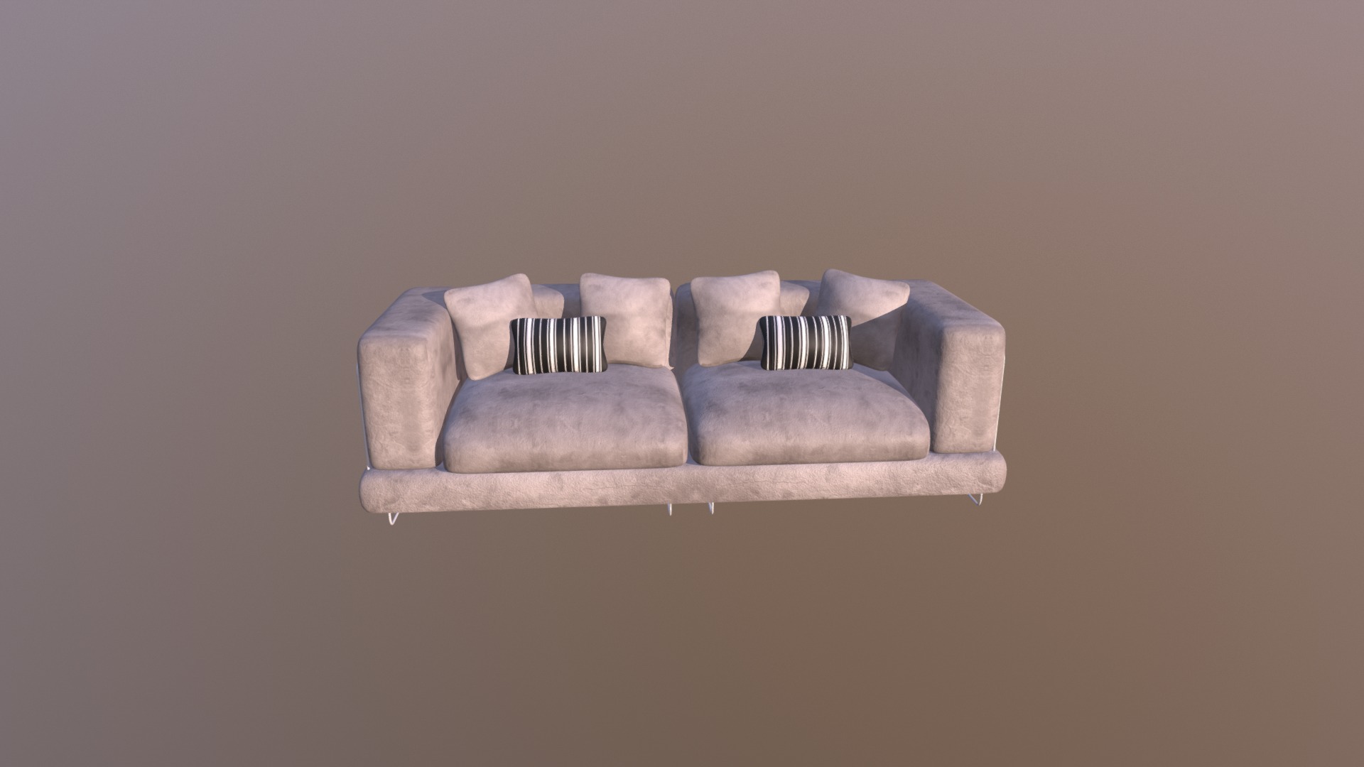 3D model Sofa - This is a 3D model of the Sofa. The 3D model is about a grey couch with a grey cushion.
