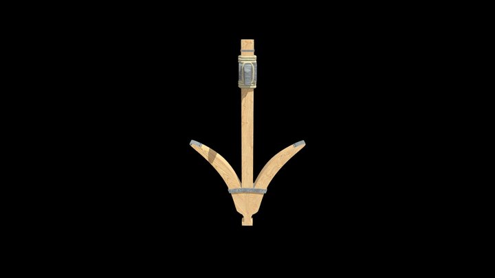 A wooden Roman anchor 3D Model