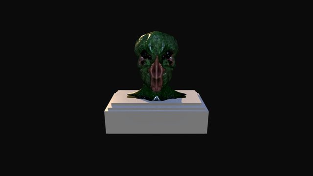 Alien Head HIGH POLY Final PAINTED 3D Model