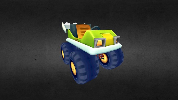 Low Poly Hit Kart 3D Model