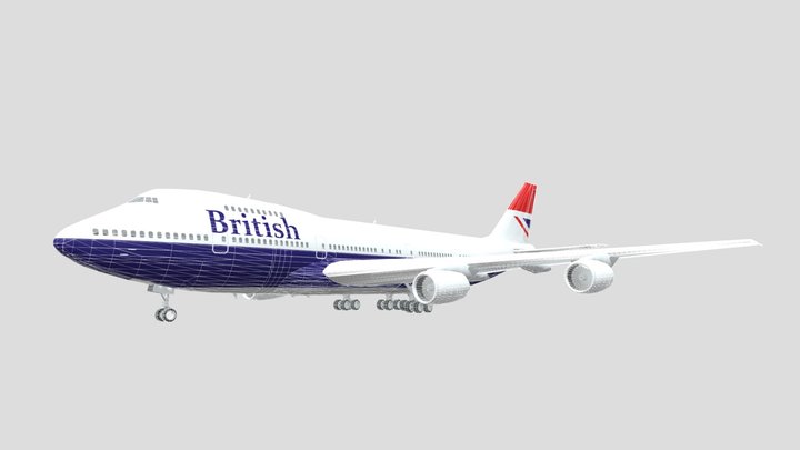 British Airways Boeing 747 1984 3D Model