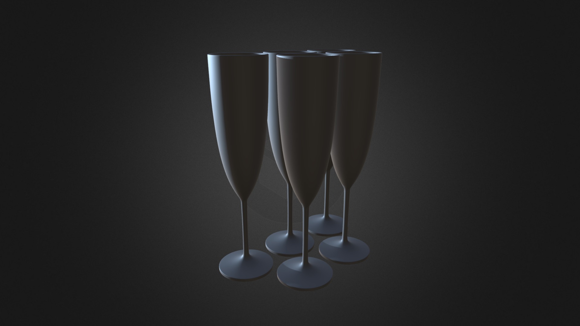 3D model Champagne Glasses - This is a 3D model of the Champagne Glasses. The 3D model is about a group of wine glasses.