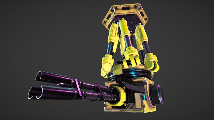 machine gun Turret 3D Model