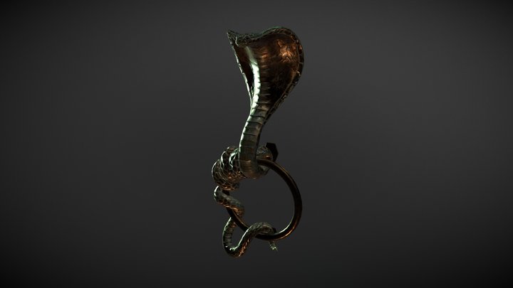 King Cobra Decorative Door Knocker 3D Model