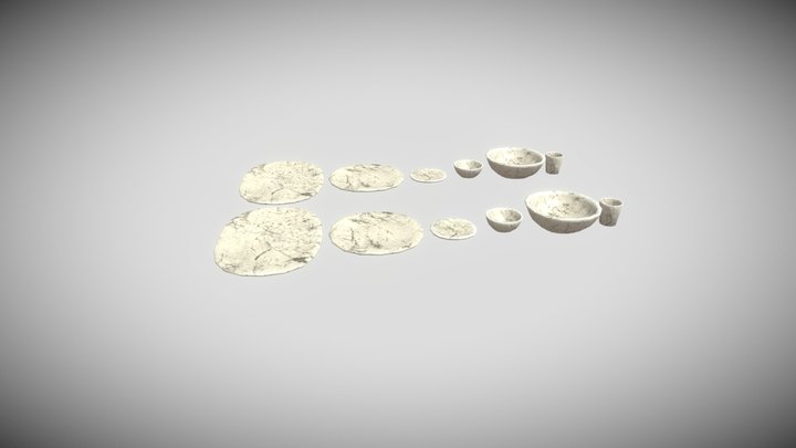 Destructible Marble Crockery Set – Free 3D Model STL