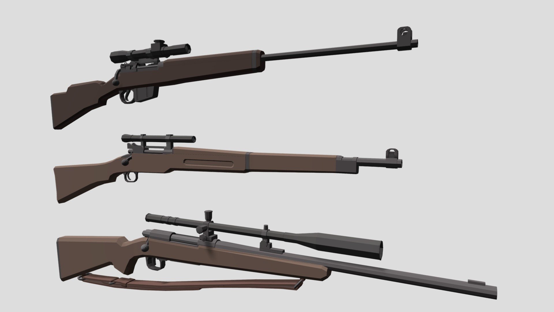 3D model Lee Enfield Rifle VR / AR / low-poly