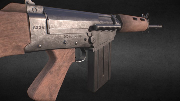 FN FAL 7.62mm Wood Version 3D Model