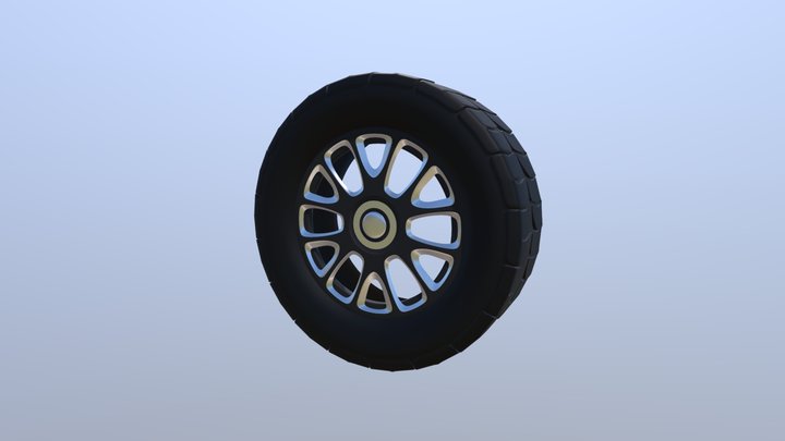 Tire with Treads and SOME RIMS 3D Model
