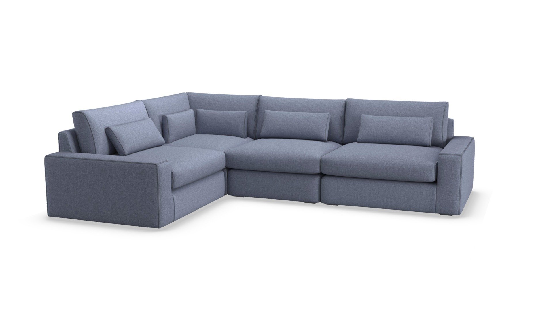 Trent Loose Cover Corner Sofa,Washed Blue Cotton 3D model by (madeit) [8b83436