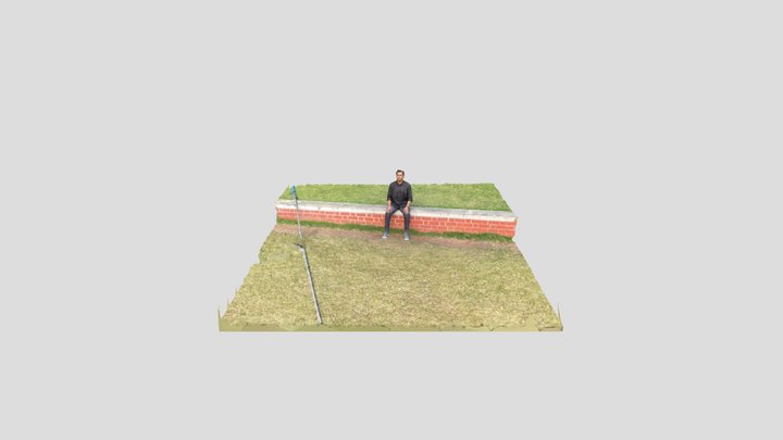 Indian Guy sitting on lawn 3D Model