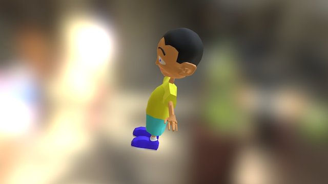 Cartoon kid low poly 3D Model