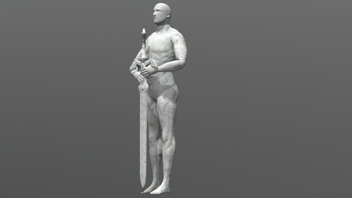 Male Sculpture posed in ZBrush 3D Model