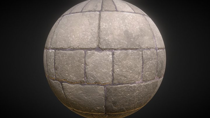 Title: Procedural Stone Wall Material 3D Model