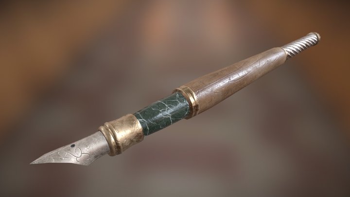 Antique Pen 3D Model