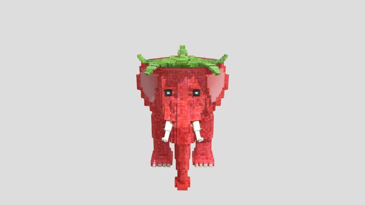 Strawberry Elephant (Steal a Brainrot) 3D Model