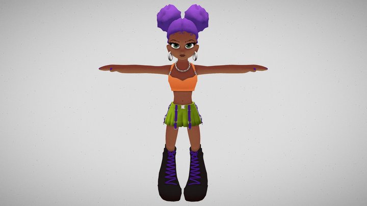 Ori - Cartoonish Female Character 3D Model