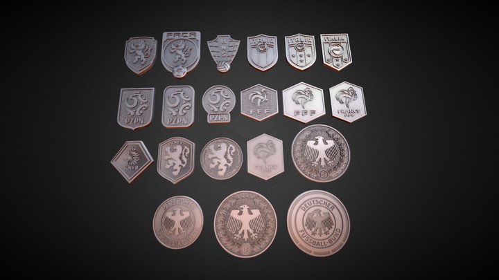 Football Badges 3D Model