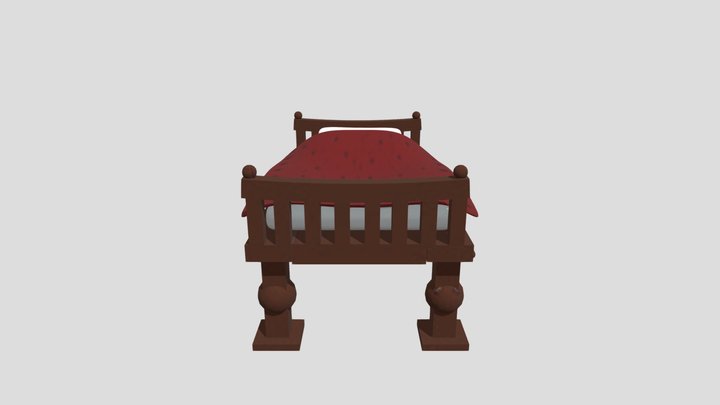 Red bed for game 3D Model
