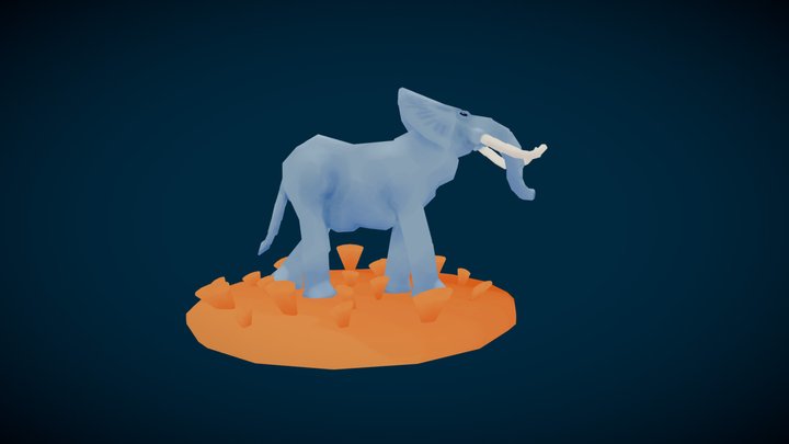 VR Handpainted Elephant 3D Model