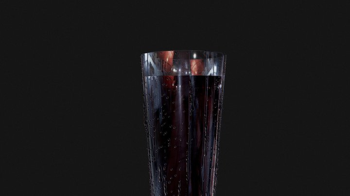 water drops on coca cola glass 3D Model