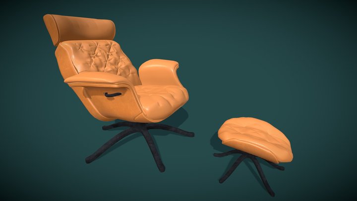 armchair & Footrest 3D Model