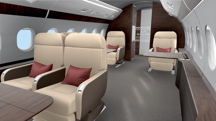 Buisiness jet interior 02 3D Model