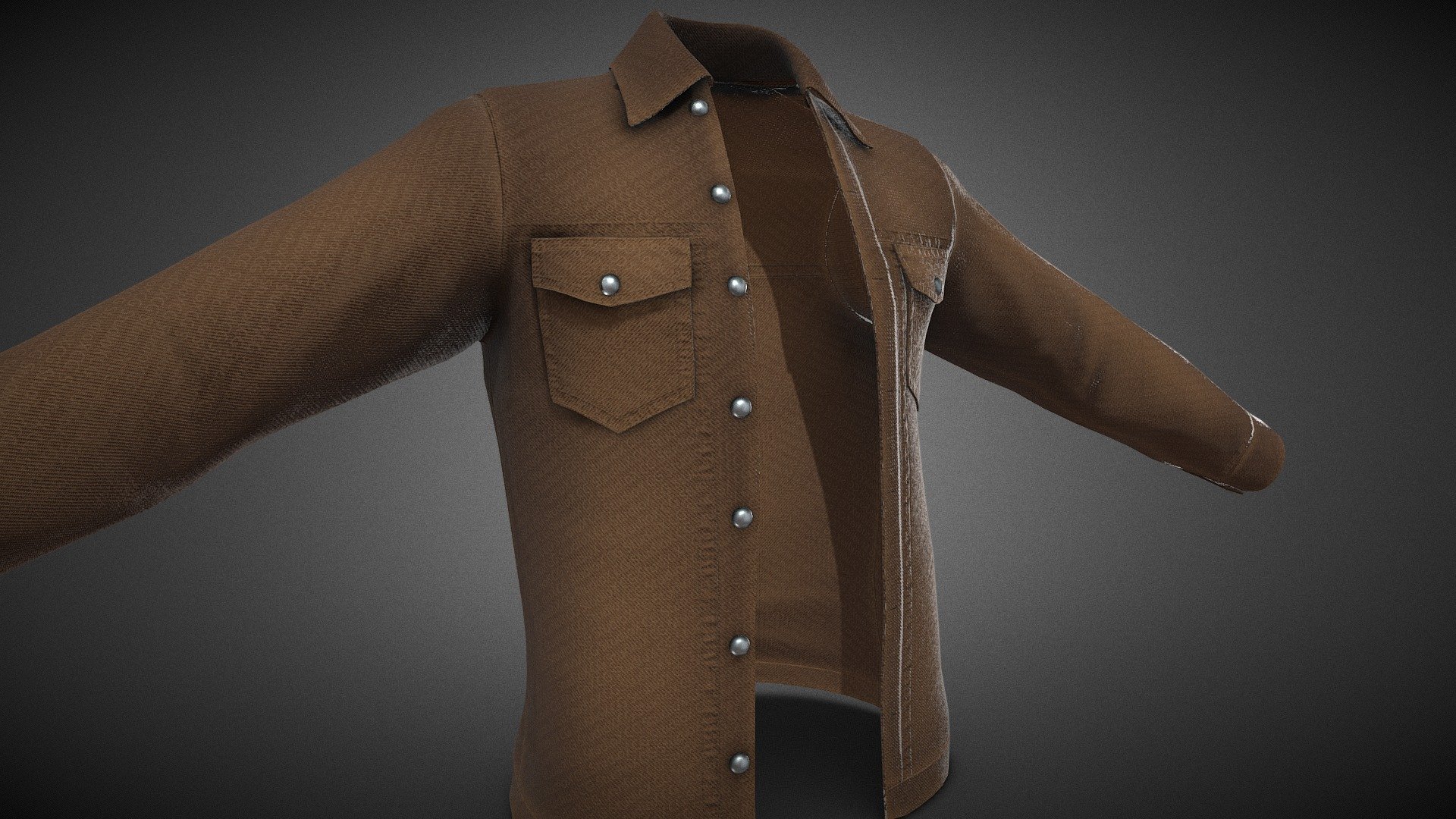 Brown Denim Shirt - Buy Royalty Free 3D model by CG StudioX (@CG ...
