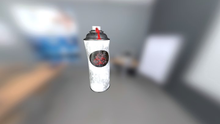Spray Paint Can Textured -Hollis 3D Model
