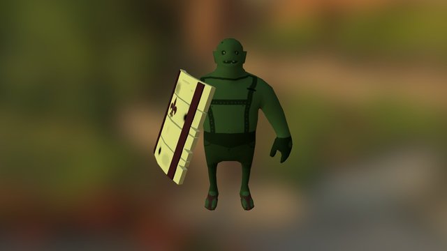 Goblin With Shield 3D Model