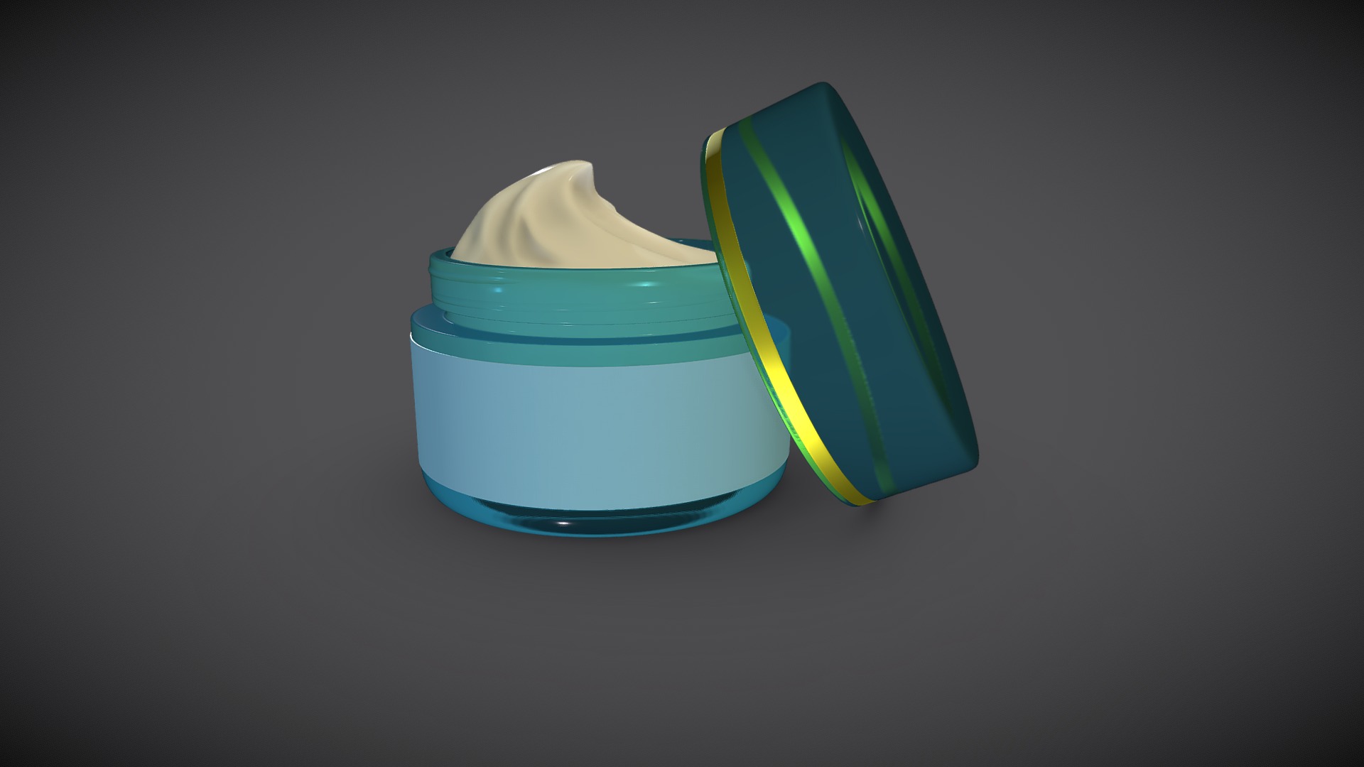 3D model Cosmetic Jar with Cream - This is a 3D model of the Cosmetic Jar with Cream. The 3D model is about logo.