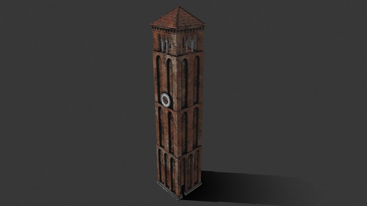 Italian Clock Tower 3D Model