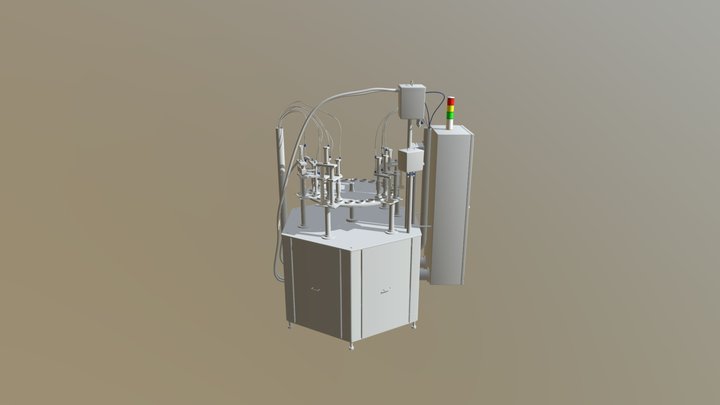 Circular liquid filling machine 3D Model