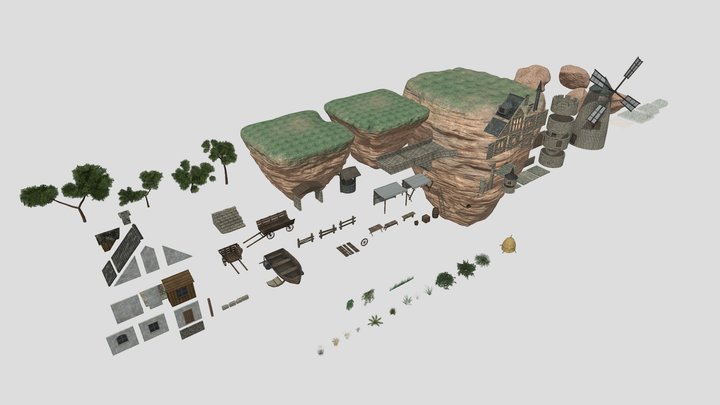 Castle modular assets pack 3D Model
