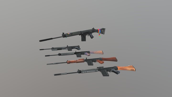 FN FAL variants 3D Model