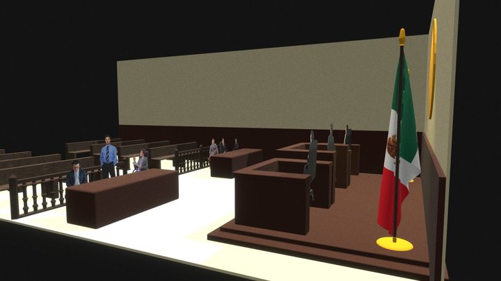 Sala de juicio oral 3D Model