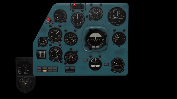 Mi-8MT Mi-17MT Left Panels Board Russian 3D Model
