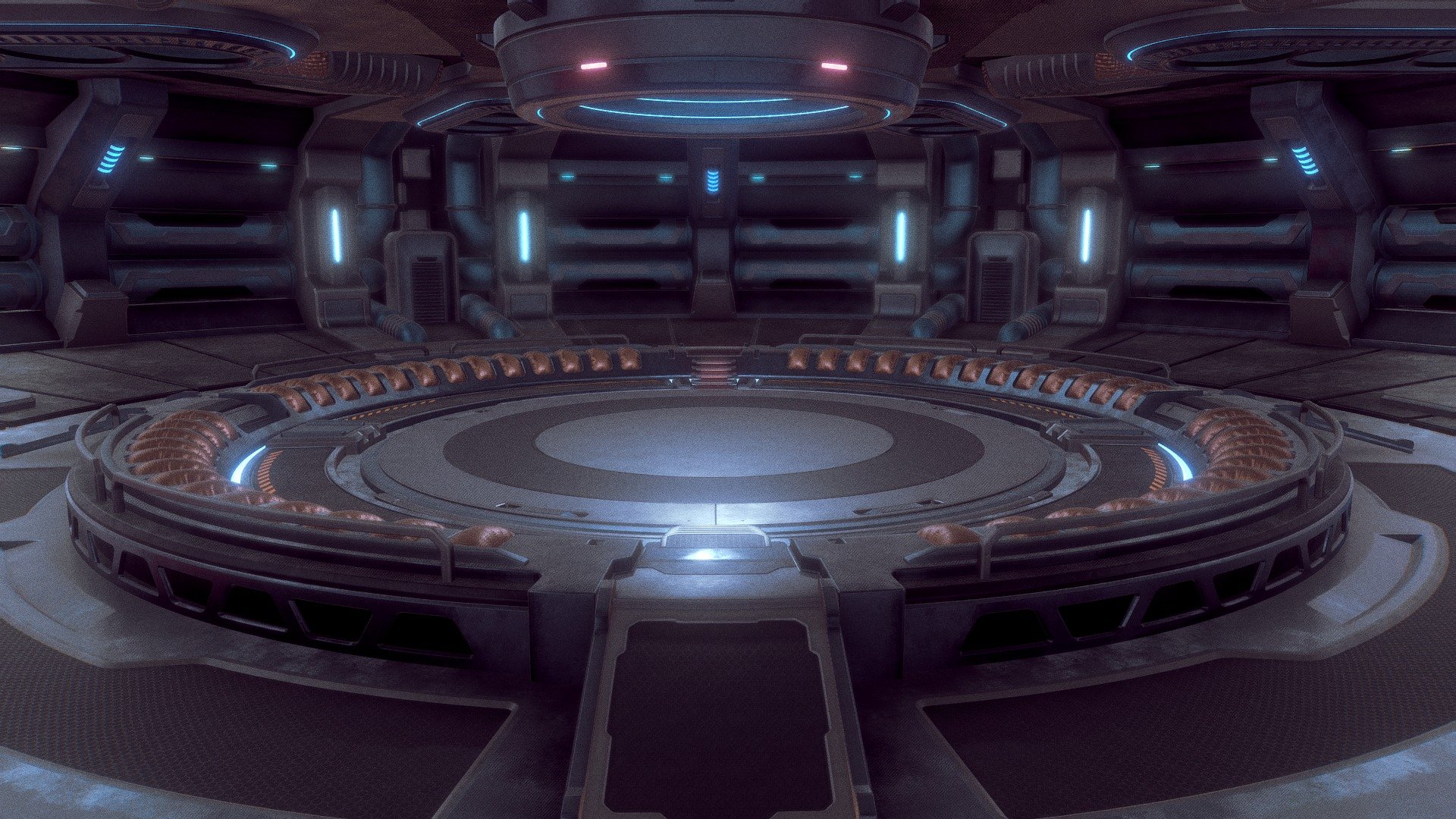 Scifi Hangar 3D model