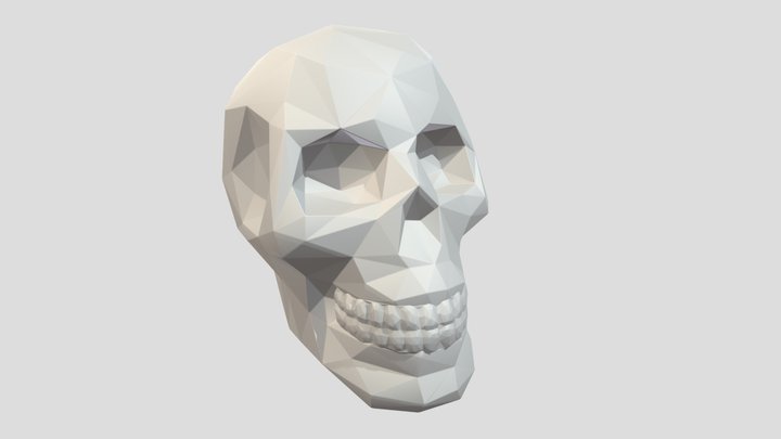 Low Poly Skull 3D Model